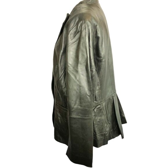 Genuine Leather Jessica London 20W Womens Black Blazer Sleek & Classic Design - Picture 8 of 11